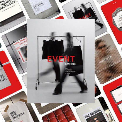Ad creative Meta Red Templates | 30 Canva Ad Mockups & Instagram Post Templates | Static Ads Social Media Managers Small Business Marketing