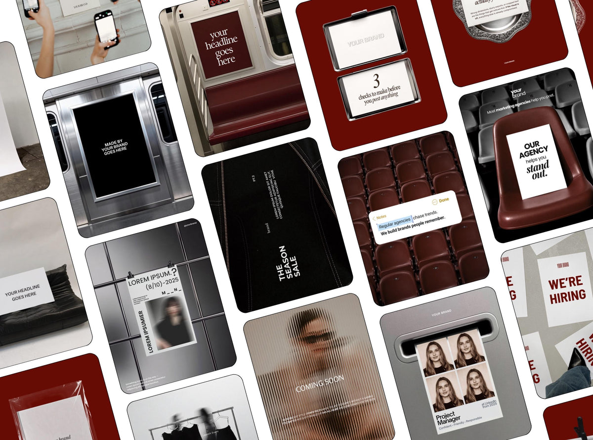 Instagram Templates Canva | 30 Editable Social Media Post Templates for Small Business | Burgundy Aesthetic Content Pack