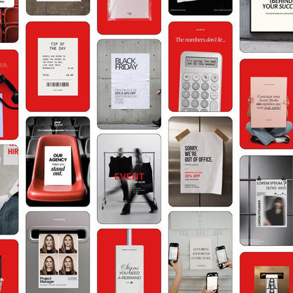 Ad creative Meta Red Templates | 30 Canva Ad Mockups & Instagram Post Templates | Static Ads Social Media Managers Small Business Marketing