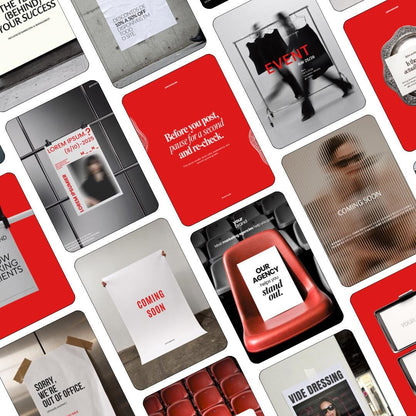 Ad creative Meta Red Templates | 30 Canva Ad Mockups & Instagram Post Templates | Static Ads Social Media Managers Small Business Marketing