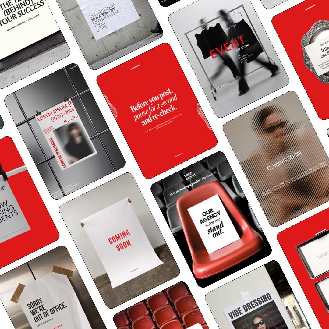 Red black Instagram Templates | 30 Canva Ad Mockups & Instagram Post Templates | Static Ads Social Media Managers Small Business Marketing