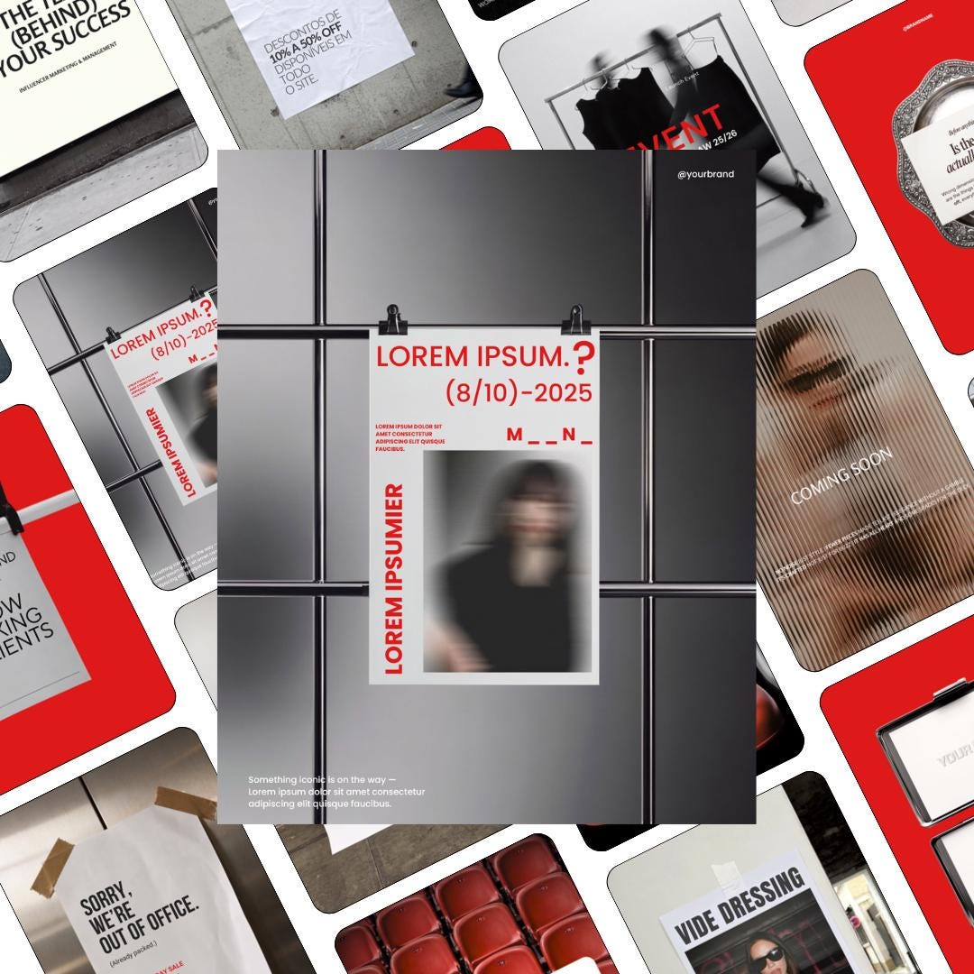 Ad creative Meta Red Templates | 30 Canva Ad Mockups & Instagram Post Templates | Static Ads Social Media Managers Small Business Marketing