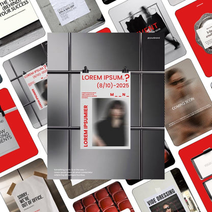 Ad creative Meta Red Templates | 30 Canva Ad Mockups & Instagram Post Templates | Static Ads Social Media Managers Small Business Marketing