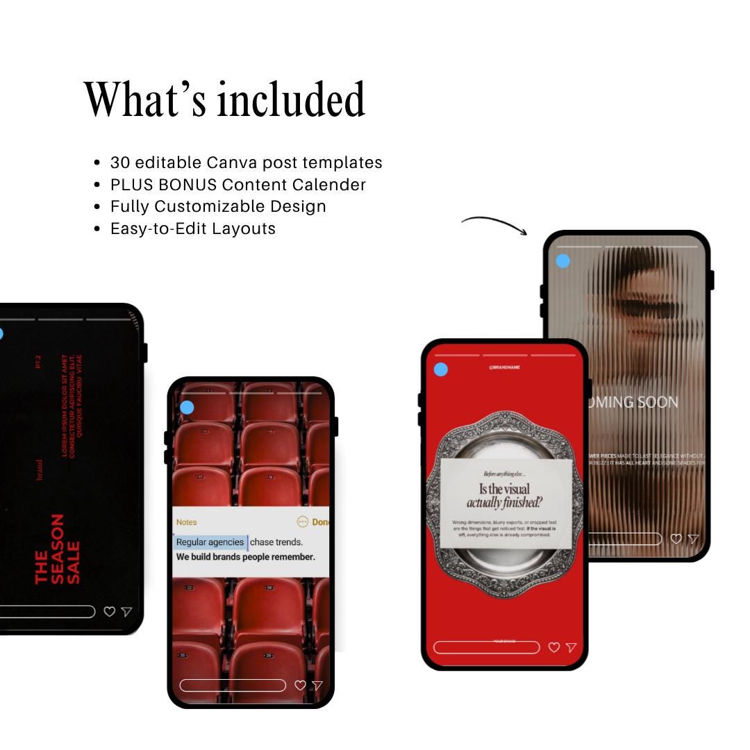 Ad creative Meta Red Templates | 30 Canva Ad Mockups & Instagram Post Templates | Static Ads Social Media Managers Small Business Marketing