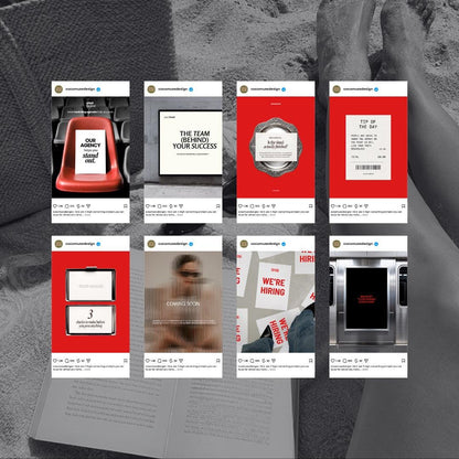 Ad creative Meta Red Templates | 30 Canva Ad Mockups & Instagram Post Templates | Static Ads Social Media Managers Small Business Marketing