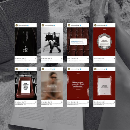 Burgundy Ad Creative Templates |Canva Ad Mockups & Instagram Post Templates | Static Ads Social Media Managers Small Business Marketing