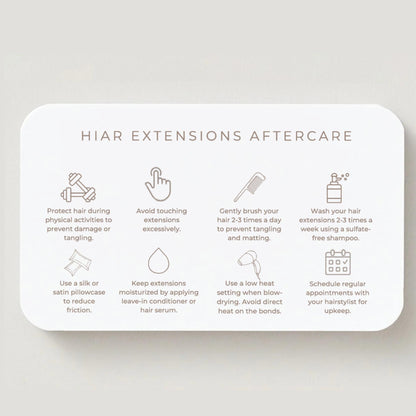 Hair Extension Aftercare Cards | Hair Extension Care Card for Clients | Editable Printable Salon Template | Hair Salon Business Card