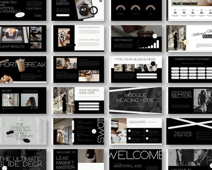 Masterclass Slide Deck Template | Workshop Presentation | Webinar Slides Canva Template | Business Training, Course Creator, Coaching Kit