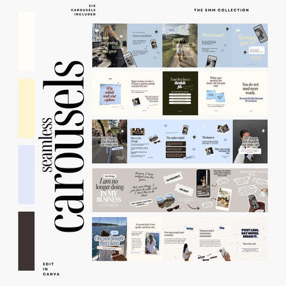 Seamless Instagram Carousel | Aesthetic Instagram Carousel | Carousel Instagram Posts | Scrapbook Carousels Posts | Trendy Canva Carousels
