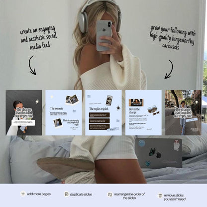 Seamless Instagram Carousel | Aesthetic Instagram Carousel | Carousel Instagram Posts | Scrapbook Carousels Posts | Trendy Canva Carousels