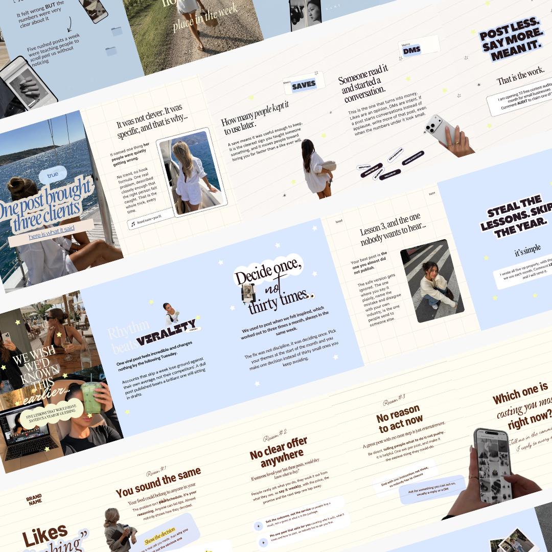 Social Media Instagram Carousel | Aesthetic Instagram Carousel | Carousel Instagram Posts | Scrapbook Carousels Posts | Trendy Canva Posts