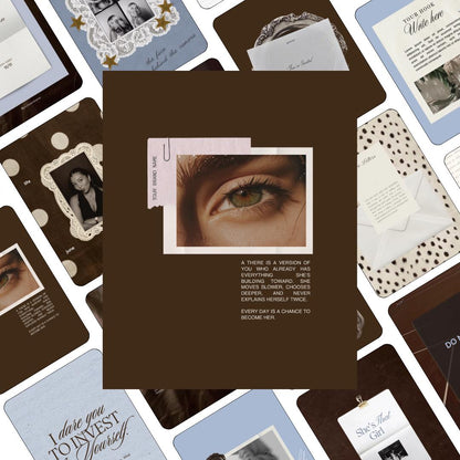 Content Creator Instagram Templates, Coquette Aesthetic Canva Post Templates, Vintage Brown Lace Scrapbook Feed Kit for Influencers, 20 Pack