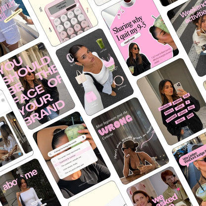 Pink Viral Instagram Templates | UGC Content Creator Social Media (Canva) Pink, Yellow