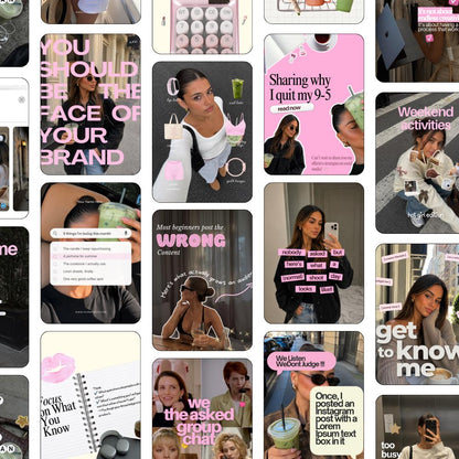 Pink Viral Instagram Templates | UGC Content Creator Social Media (Canva) Pink, Yellow