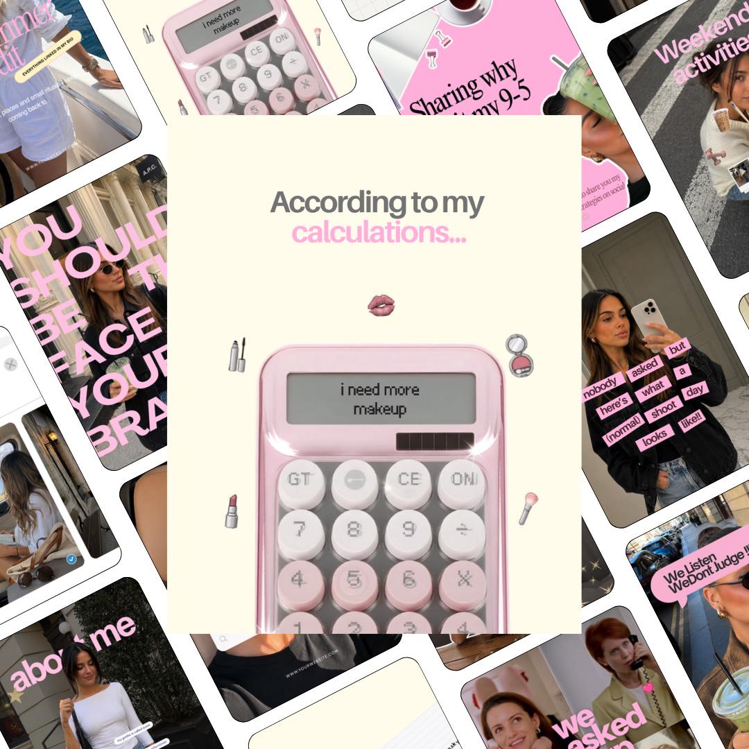 Pink Viral Instagram Templates | UGC Content Creator Social Media (Canva) Pink, Yellow
