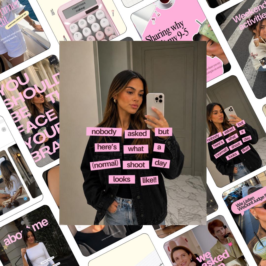 Pink Pinteresty Instagram Templates | UGC Content Creator Social Media (Canva) Pink, Yellow