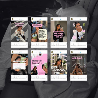 Pink Pinteresty Instagram Templates | UGC Content Creator Social Media (Canva) Pink, Yellow