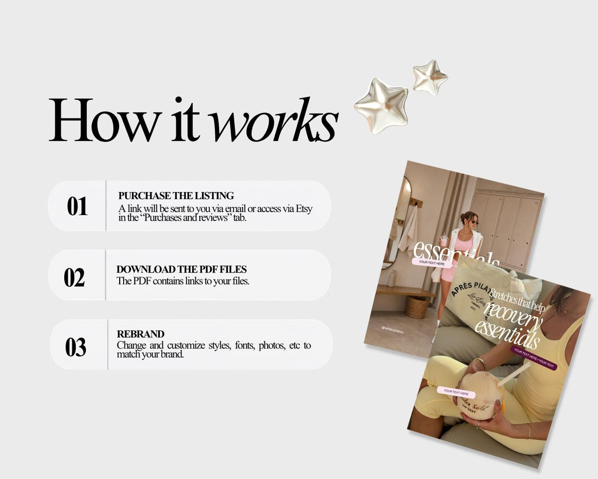 Pilates Instagram Templates | Studio & Instructor Social Media (Canva) Pink, Yellow