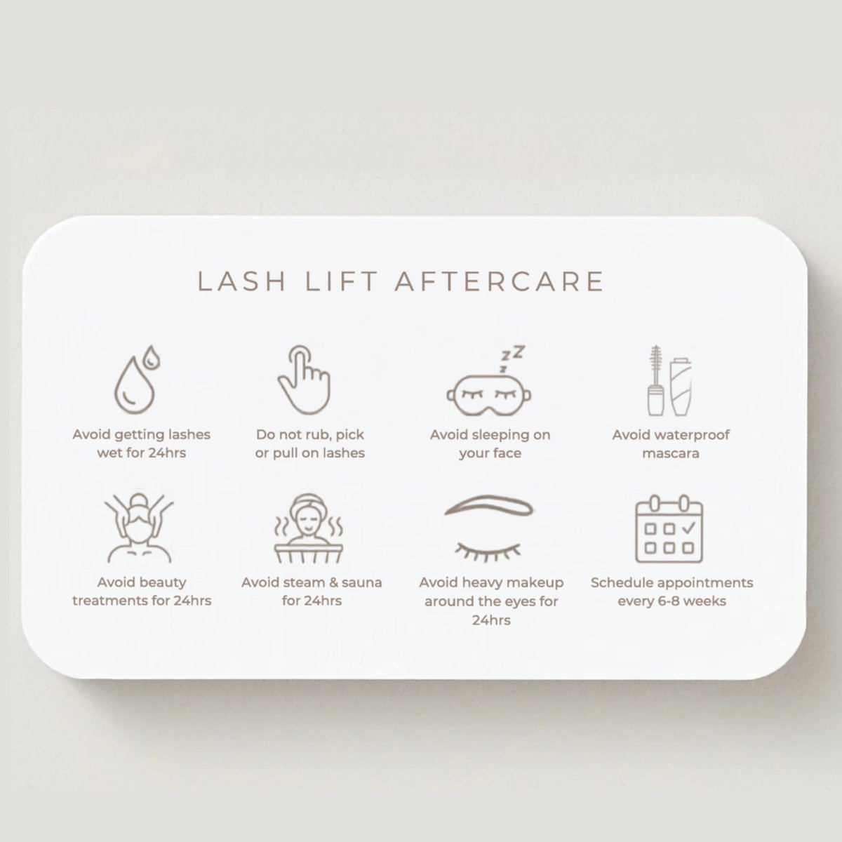 Lash Lift Aftercare Cards | Lash & Brow Care Card for Clients | Editable Printable Salon Template | Beauty Business Card