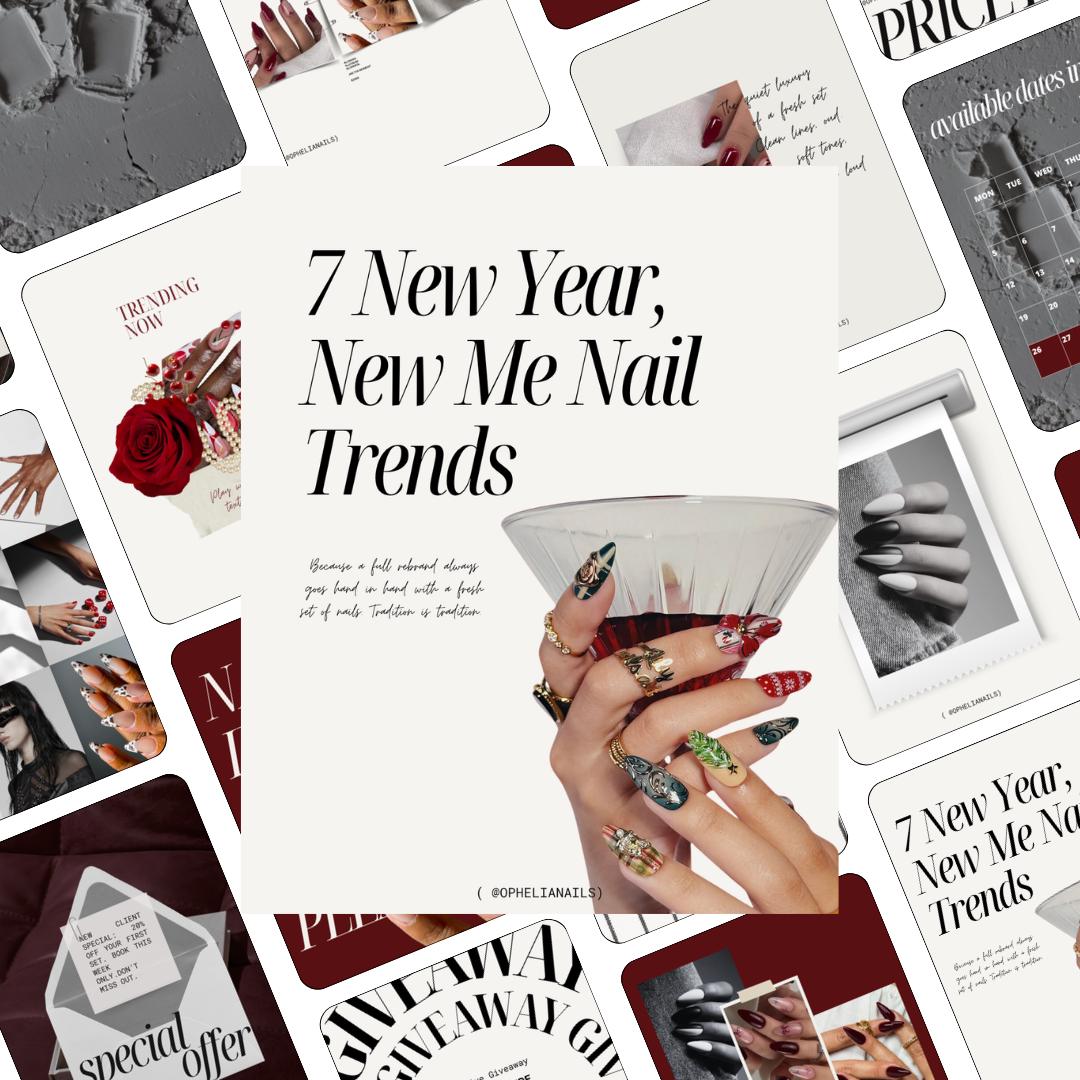 Nail Tech Social Media Canva Templates for Instagram | Editable Aesthetic Modern Salon