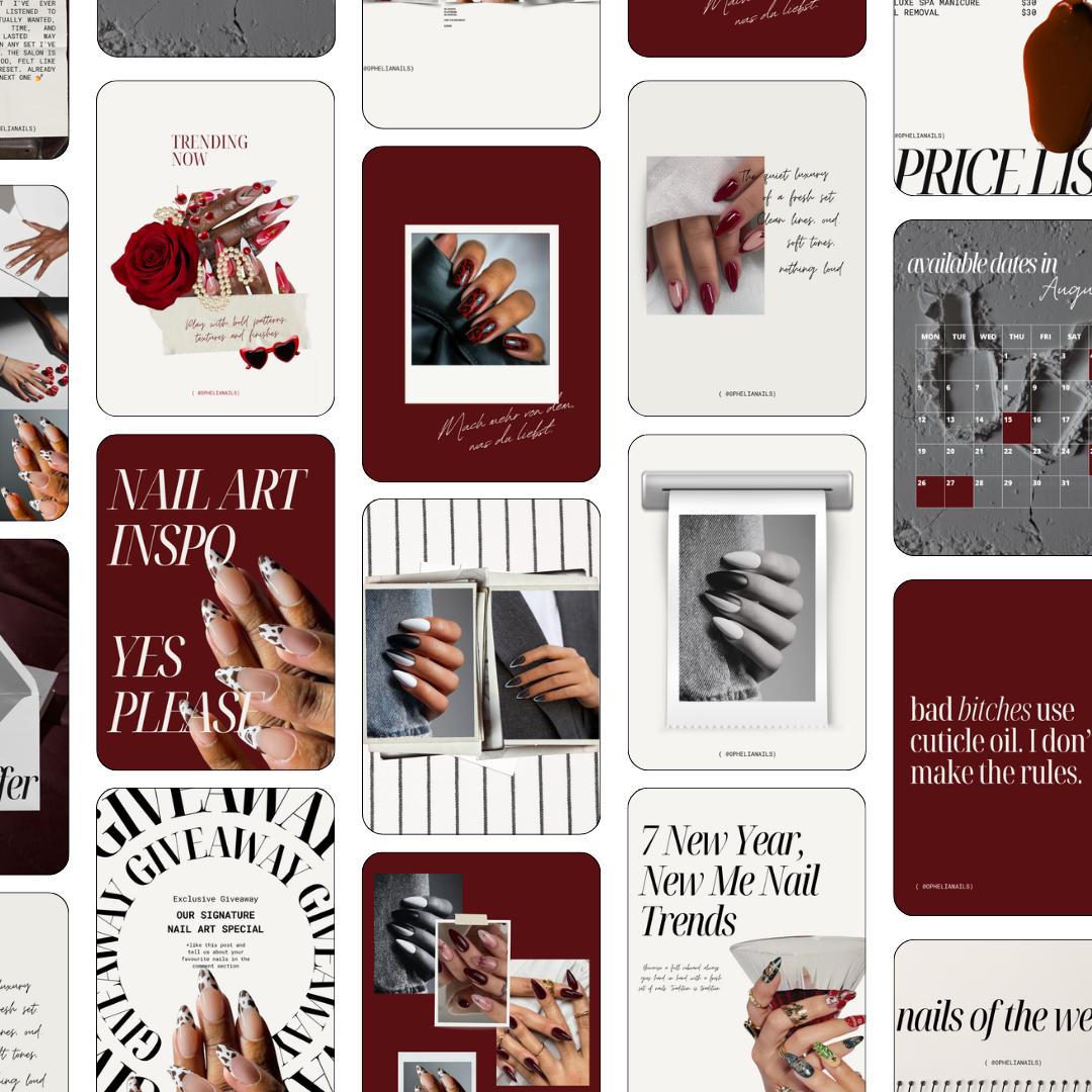 Nail Tech Template, Nail Tech Marketing Kit, Nail Artist Instagram Post, Gel Nails Templates, Manicurist Posts, Nail Tech Content Bundle