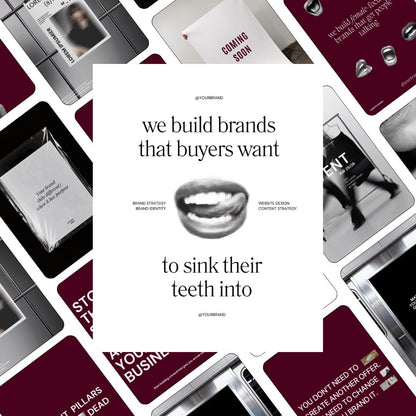 Editorial Instagram Templates Canva, Editable Social Media Templates for Business, Luxury Aesthetic Instagram Post, Burgundy