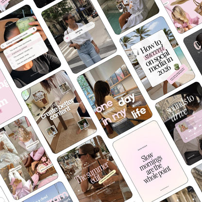 UGC Influencer Lifestyle Content Creator Instagram Templates, Pink Feminine Canva Templates for Social Media