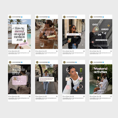 UGC Influencer Lifestyle Content Creator Instagram Templates, Pink Feminine Canva Templates for Social Media