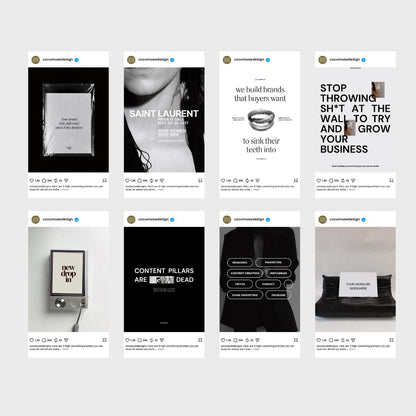 Editorial Instagram Templates Canva, Editable Social Media Templates for Business, Luxury Aesthetic Instagram Post, Black and White Template