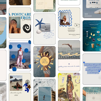 Pinterest Inspired Summer Vibe Instagram Templates Canva, Social Media Kit Posts Carousels for Creators and Travel Content [Editable]