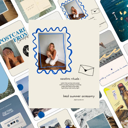 Pinterest Inspired Summer Vibe Instagram Templates Canva, Social Media Kit Posts Carousels for Creators and Travel Content [Editable]