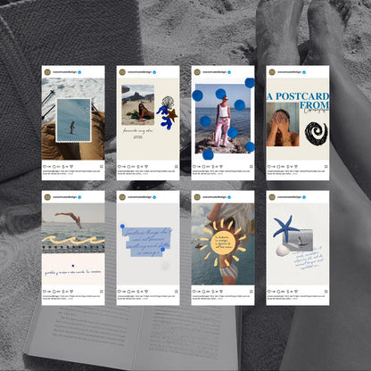 Pinterest Inspired Summer Vibe Instagram Templates Canva, Social Media Kit Posts Carousels for Creators and Travel Content [Editable]