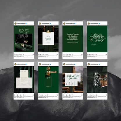 Pinterest Inspired Social Media Templates |  Emerald Green | Editable Social Media for Business Owners Aesthetic