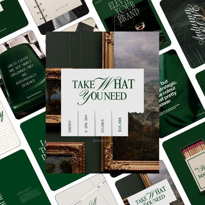 Pinterest Inspired Social Media Templates |  Emerald Green | Editable Social Media for Business Owners Aesthetic