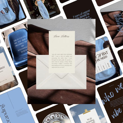 Pinterest Inspired Social Media Templates |  Blue Dark Brown | Editable Social Media for Business Owners Aesthetic