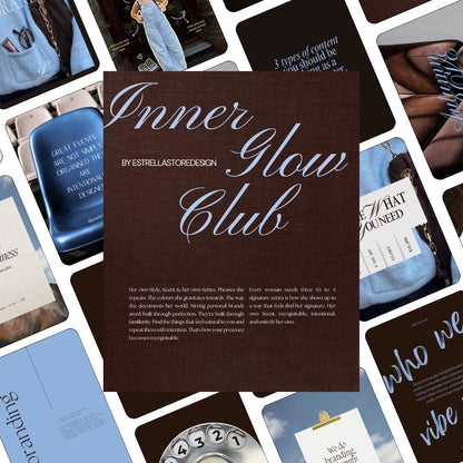 Pinterest Inspired Social Media Templates |  Blue Dark Brown | Editable Social Media for Business Owners Aesthetic
