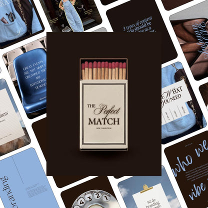 Pinterest Inspired Social Media Templates |  Blue Dark Brown | Editable Social Media for Business Owners Aesthetic