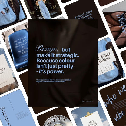 Pinterest Inspired Social Media Templates |  Blue Dark Brown | Editable Social Media for Business Owners Aesthetic