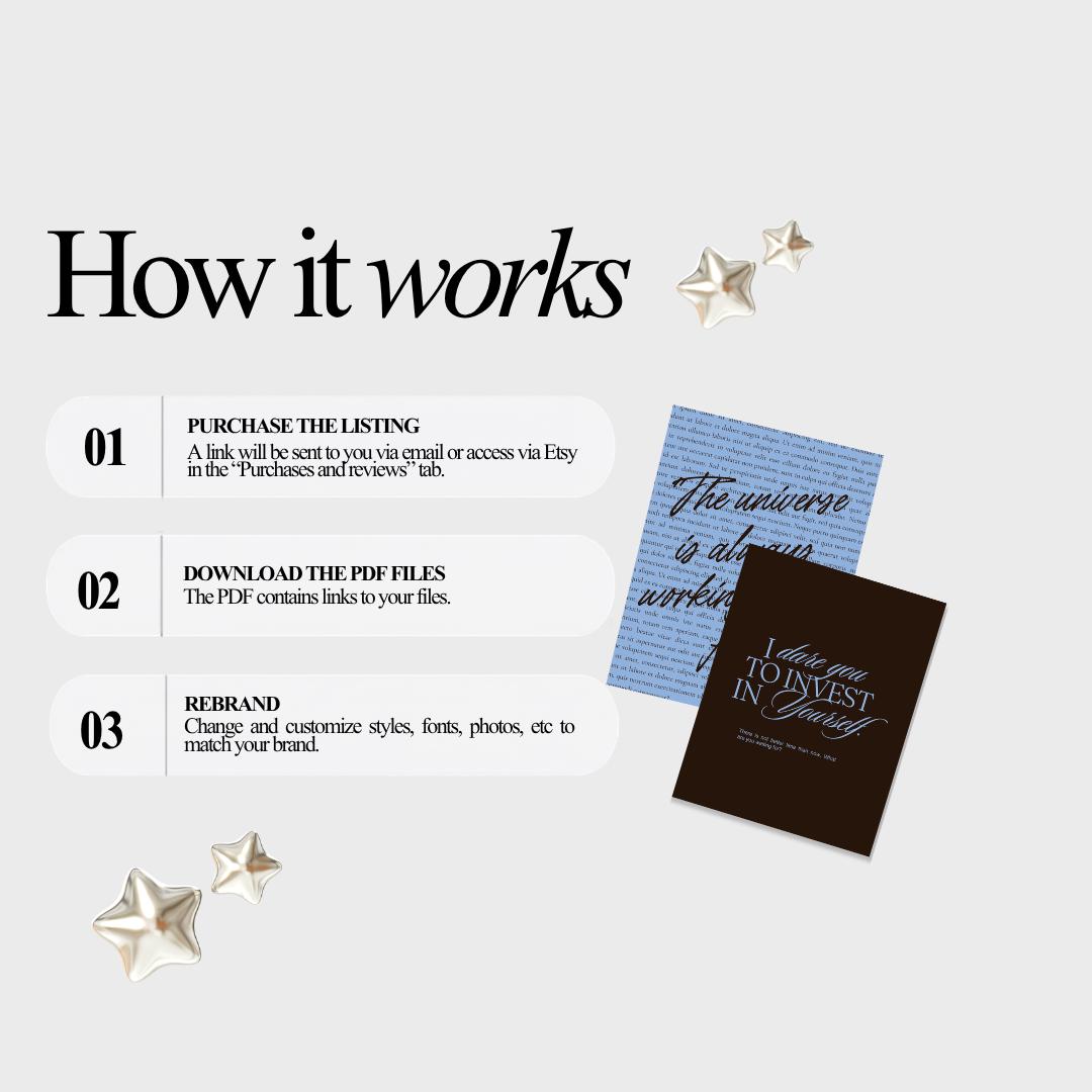 Pinterest Inspired Social Media Templates |  Blue Dark Brown | Editable Social Media for Business Owners Aesthetic