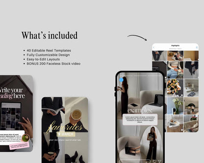 Viral Reel Templates for Social Media Manager | Instagram Reels for iOS | TikTok Vlog Video Templates, Editable Social Media Canva Templates