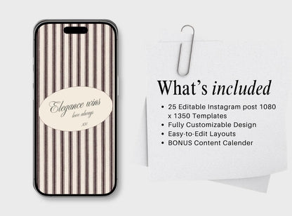 neutral Beige Canva Instagram Templates | Old Money Luxury| Editable Social Media for Business Owners Aesthetic Pinterest | Viral Instagram