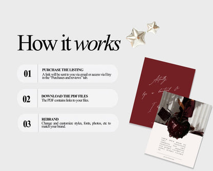 Burgendy Canva Instagram Templates | 60 Posts & Stories| Dark Red | Editable Social Media for Business Owners Aesthetic