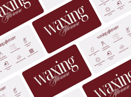 Waxing Aftercare Cards | Waxing Care Card for Clients | Editable Printable Salon Template | Beauty Business Card