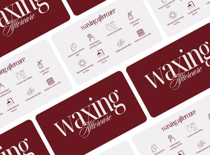 Waxing Aftercare Cards | Waxing Care Card for Clients | Editable Printable Salon Template | Beauty Business Card