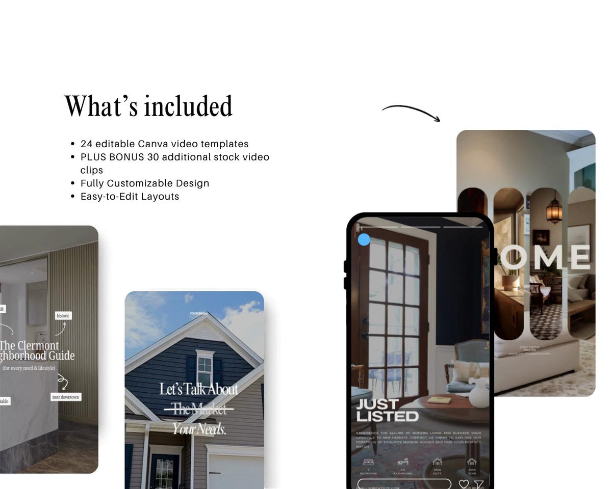 Real Estate Video Reel TikTok Canva Video Reels | Real Estate Social Media | Real Estate Marketing | Instagram Canva Template | Templates