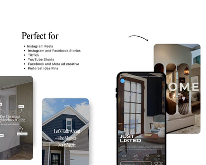 Real Estate Video Reel TikTok Canva Video Reels | Real Estate Social Media | Real Estate Marketing | Instagram Canva Template | Templates