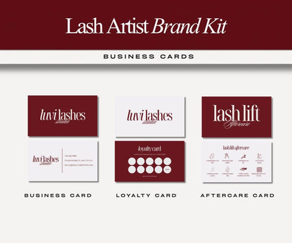 Lash Artist Branding Kit | Beauty Instagram Template | Branding Kit | Lash Tech Business | Burgundy Beauty Branding | Branding Bundle