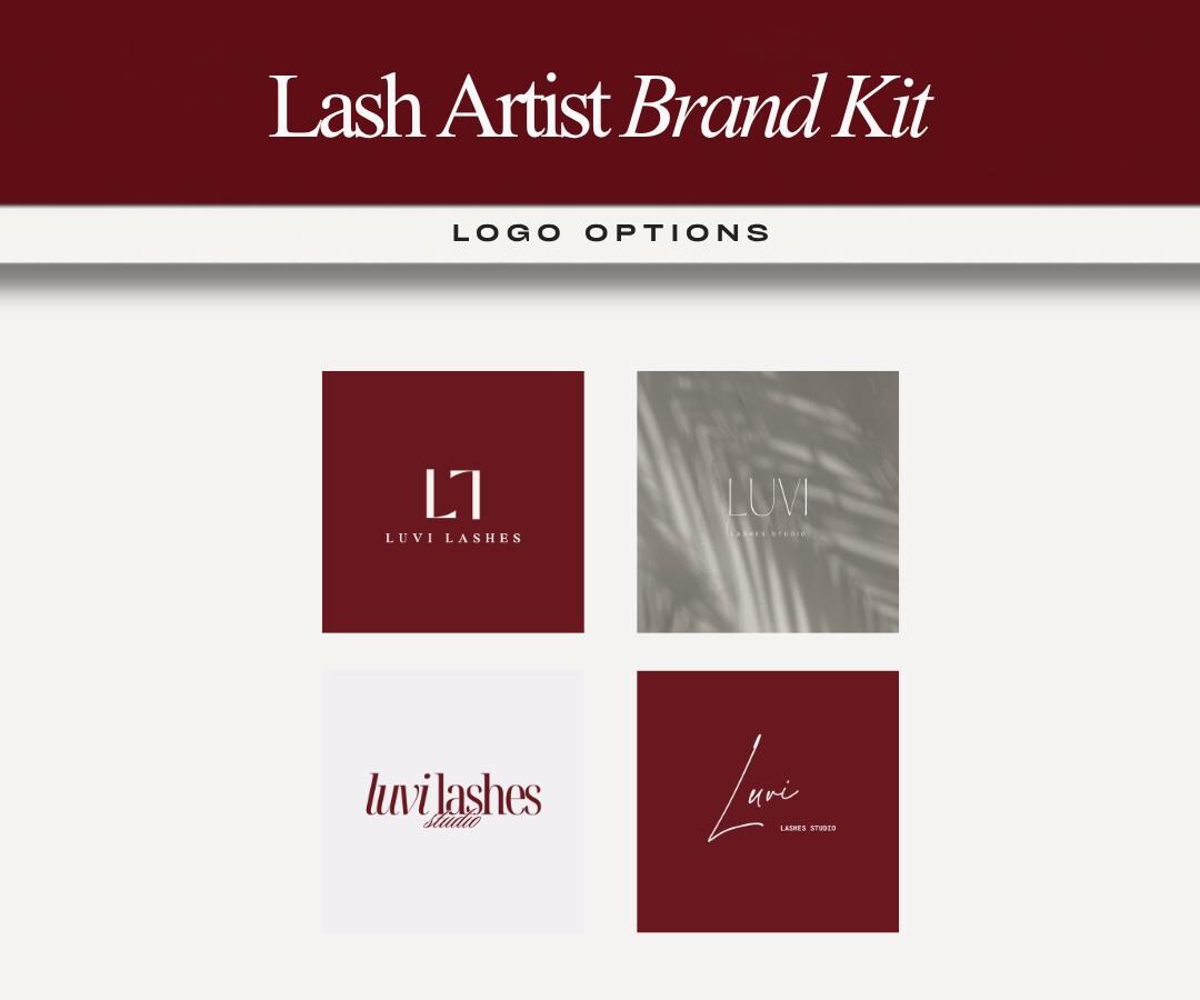 Lash Artist Branding Kit | Beauty Instagram Template | Branding Kit | Lash Tech Business | Burgundy Beauty Branding | Branding Bundle