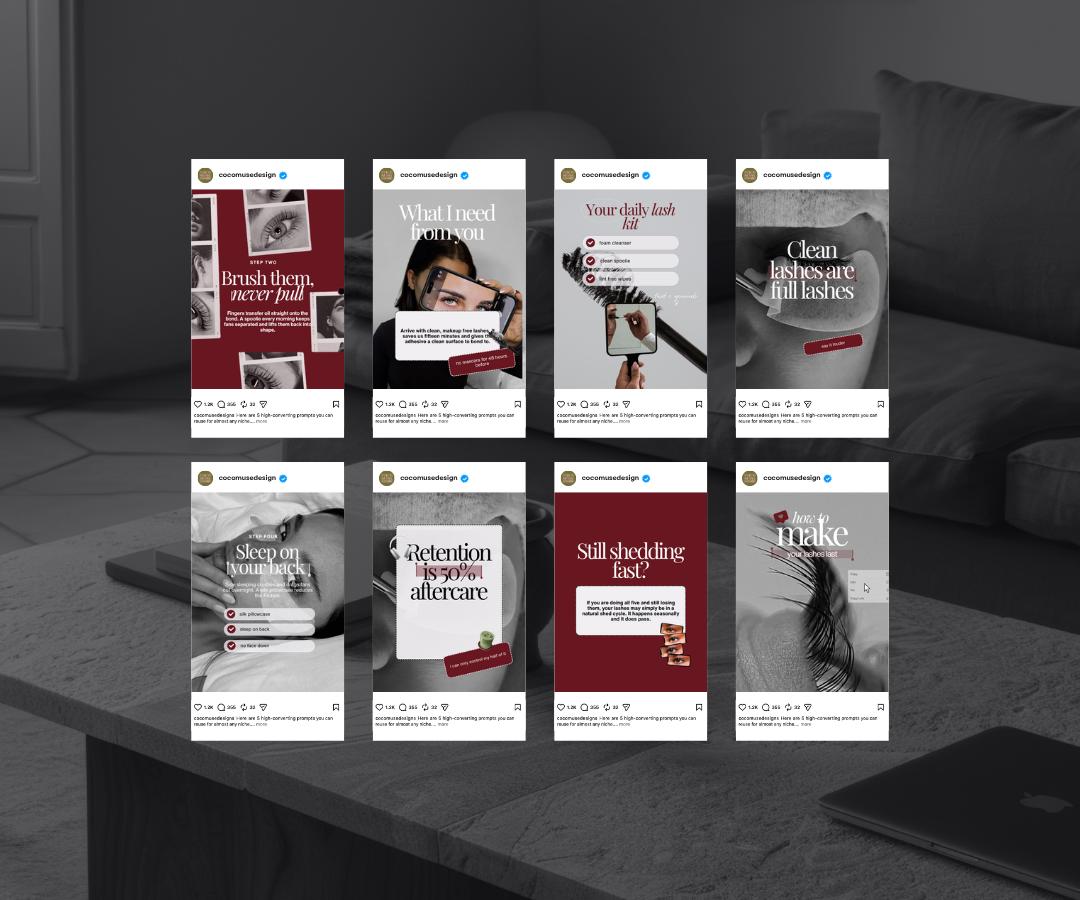 Lash Artist Branding Kit | Beauty Instagram Template | Branding Kit | Lash Tech Business | Burgundy Beauty Branding | Branding Bundle