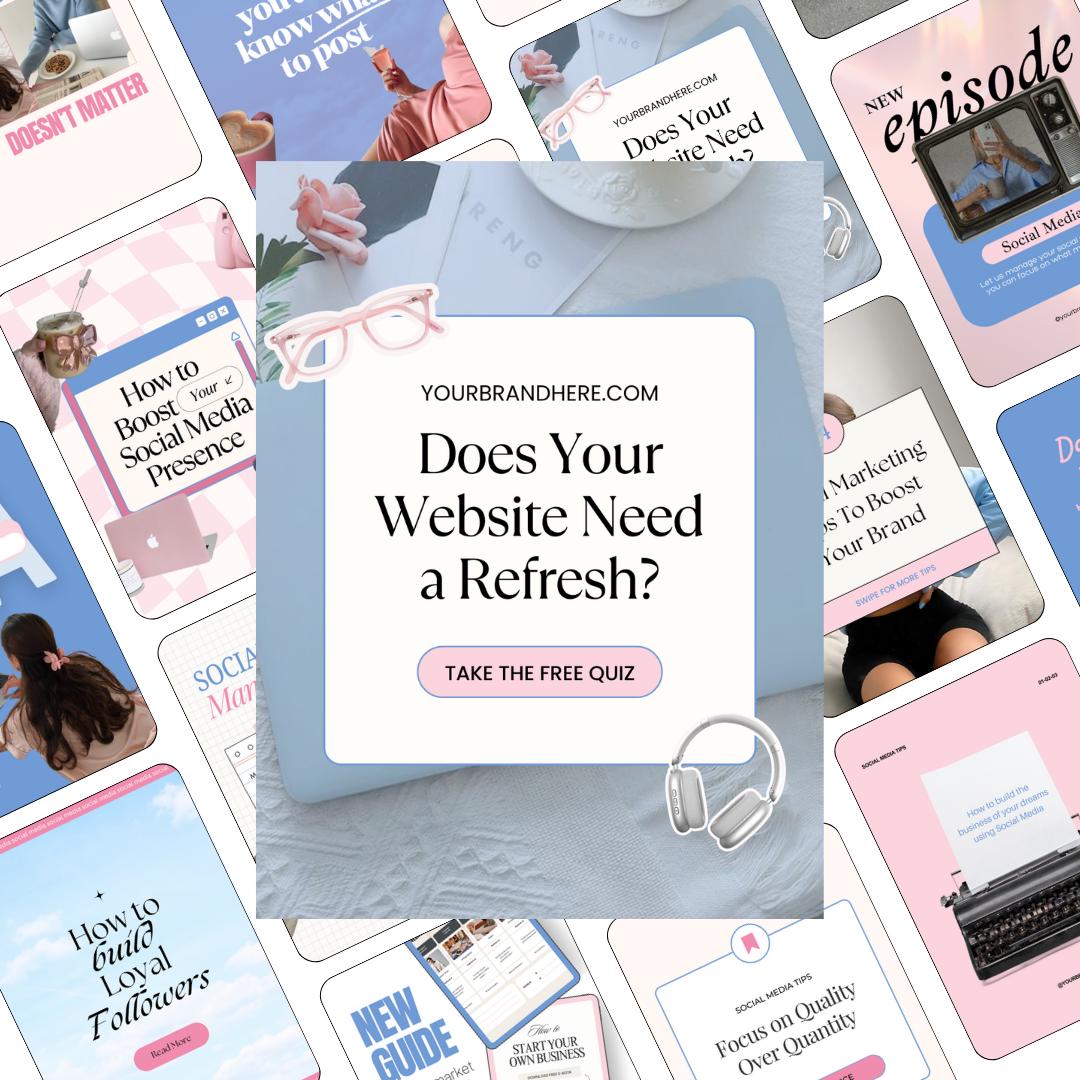 Instagram Canva Template Bundle | Pastel Social Media Templates | Content Creator Posts | Social Media Manager Canva Pack